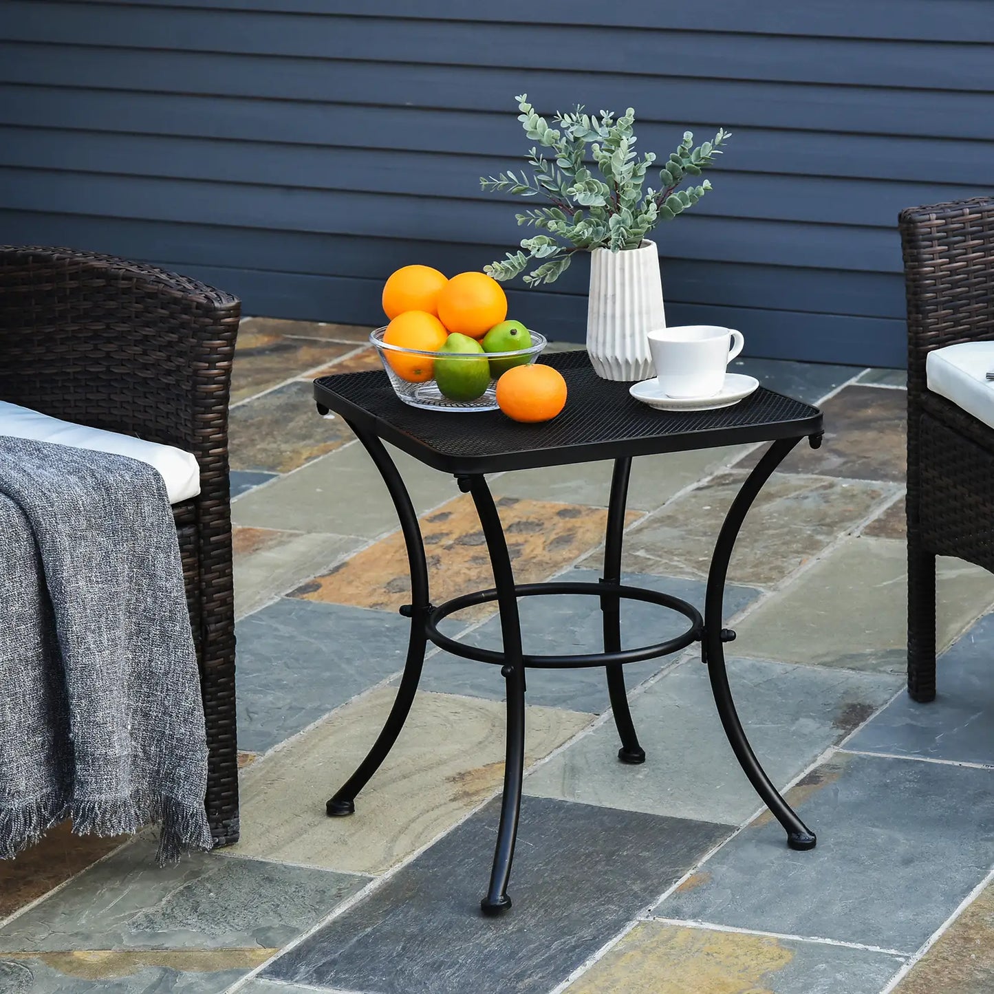 Aritte Metal Black Square Outdoor Bistro Table 45 x 45 x 50cm