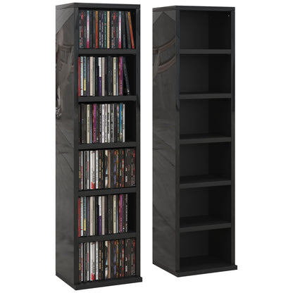 Kera Mimo High Gloss Black Set Of 2 CD Storage Units With 102 Disc Capacity