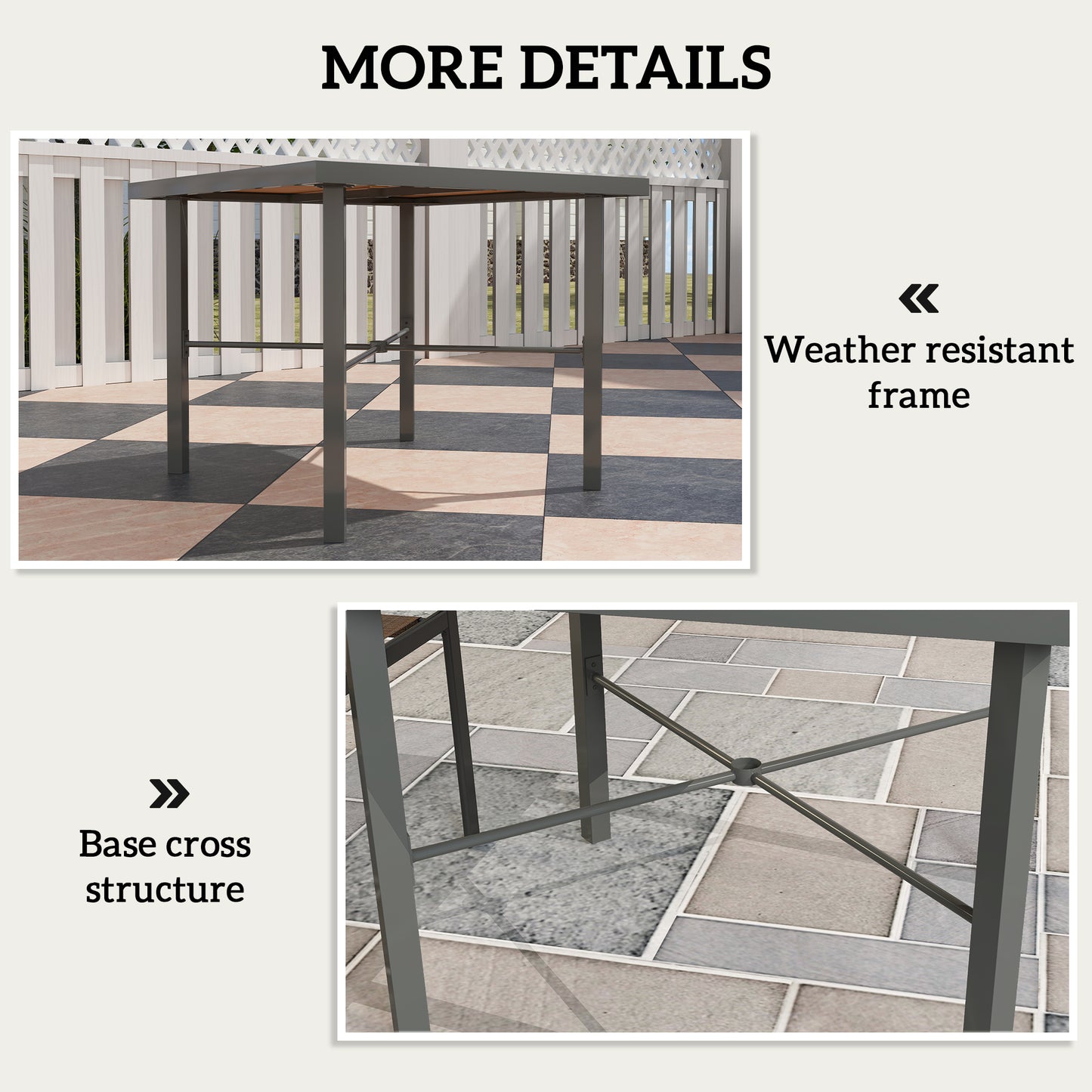 Yole Natural Wood Effect Square Garden Dining Table For 4 With Umbrella Hole