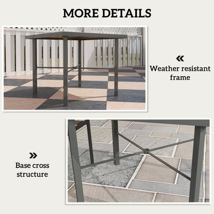 Yole Natural Wood Effect Square Garden Dining Table For 4 With Umbrella Hole