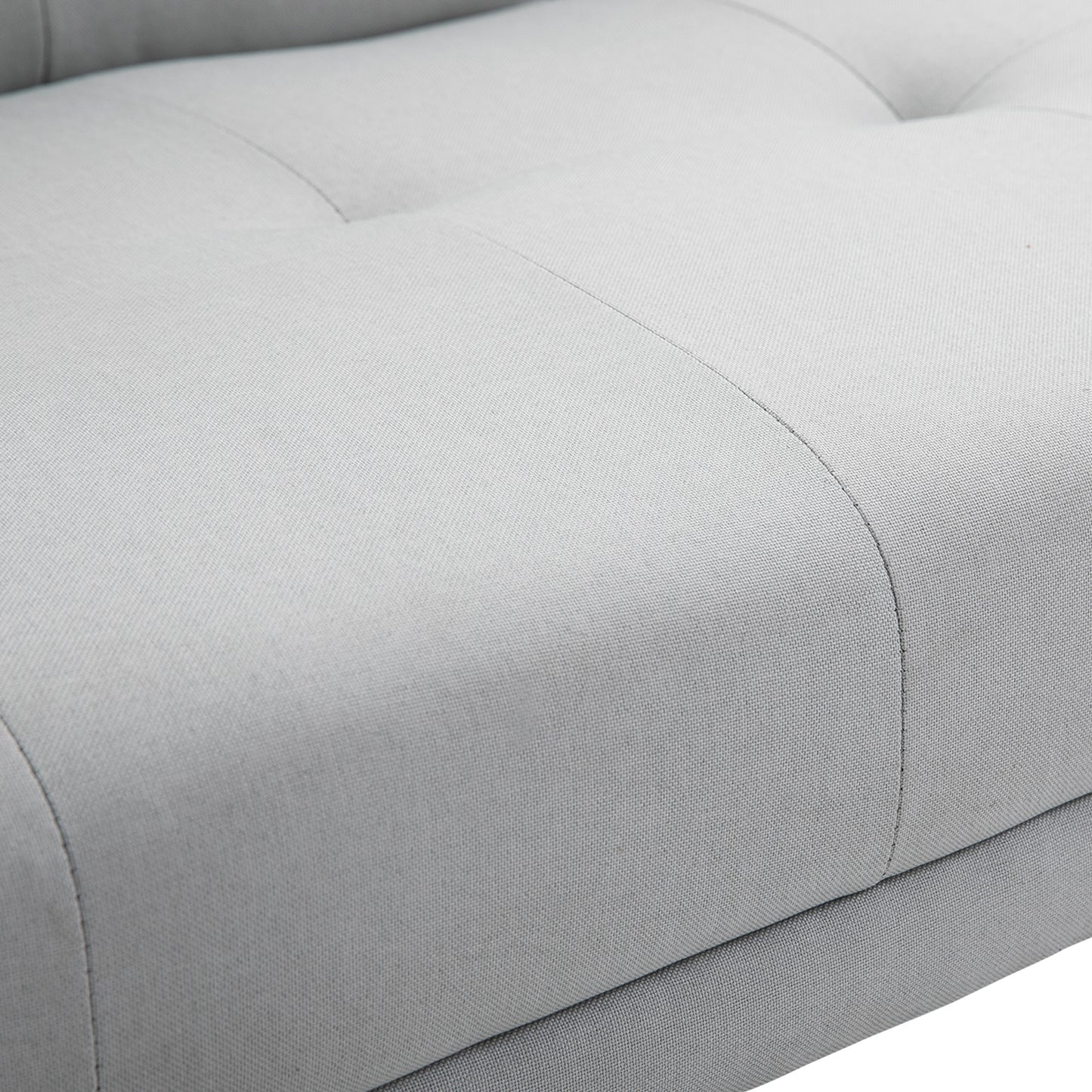 Suma Grey Fabric Click Clack Sofa Bed Tufted Back Removable Arms
