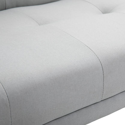 Suma Grey Fabric Click Clack Sofa Bed Tufted Back Removable Arms