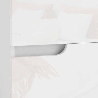 Kavaha Set Of 2 High Gloss White Bedside Tables 2 Drawers