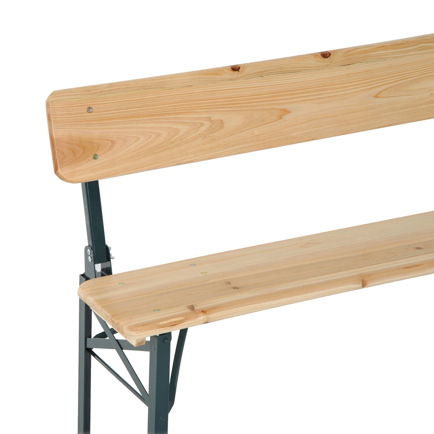Mamoni Wood Natural Portable Folding Picnic Table With 2 Benches