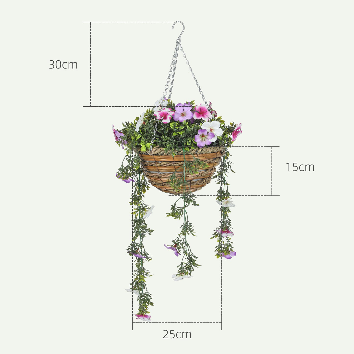 Lileke Redo Set Of 2 Artificial Azalea Hanging Planters In Pink And White
