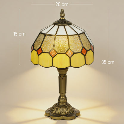 Sevini Glass And Metal Yellow and Orange Handmade Art Deco Table Lamp