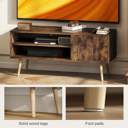 Avamar 110cm Brown TV Stand For Screens Up To 55 Inches With Open Shelves And Cable Access