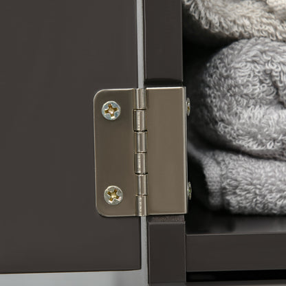 Dolo Suma Slim Freestanding Bathroom Storage Cabinet With Shelves And Drawers In Brown