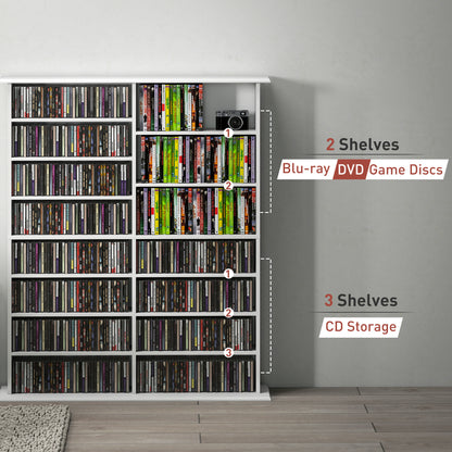 Nedoro Fasa Wood White 6teen Compartment Media Storage Shelf