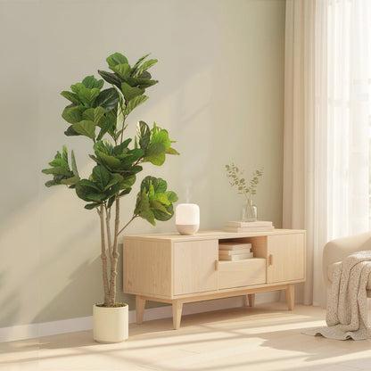 Pararale Artificial Fiddle Leaf Fig Style Tree With Broad Leaves 180cm Green