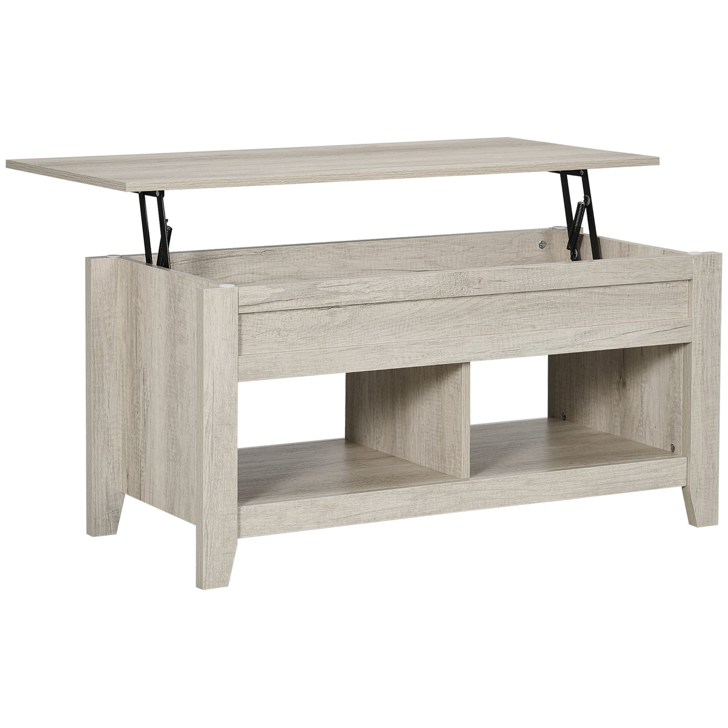Tonodo Wooden Oak Effect Lift Top Coffee Table With Storage and Bottom Shelf