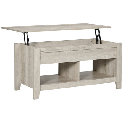 Tonodo Wooden Oak Effect Lift Top Coffee Table With Storage and Bottom Shelf