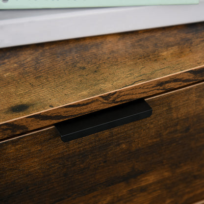 Miri Black Metal And Wooden Rustic Brown Industrial 3 Drawer Chest