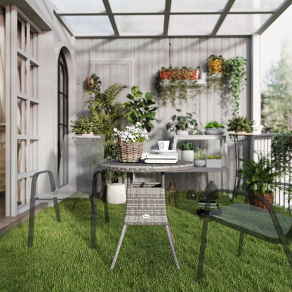 Reso Grey Rattan Outdoor Round Bistro Table