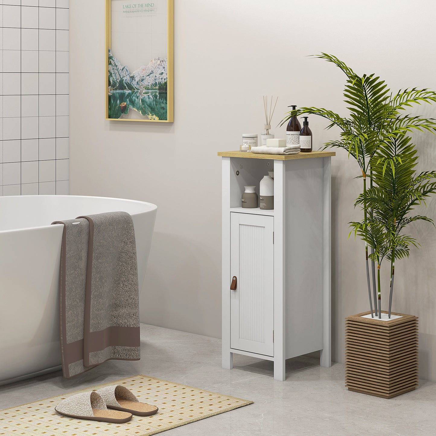 Sasa Bafa Slim Bathroom Storage Cabinet In White
