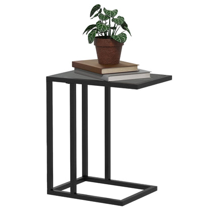 Rase Metal Black Sofa Table With Marble Effect Top