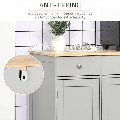 Totoro Grey Sideboard With Natural Top 3 Doors 3 Drawers 3 Shelves