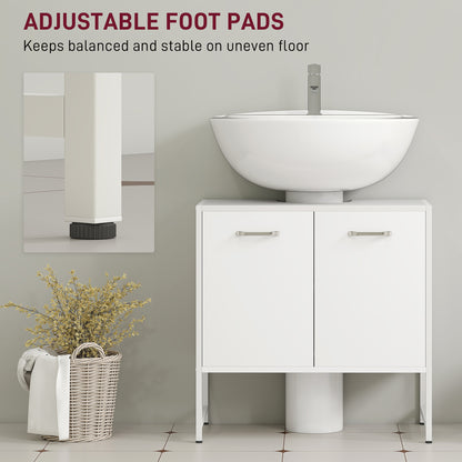 Lilo Fifi Under Sink Bathroom Vanity Cabinet With Soft Close Doors For Pedestal Basin White