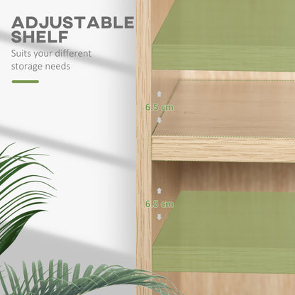Kesa Wood Natural Finish Low 2 Tier Bookcase With Adjustable Shelves