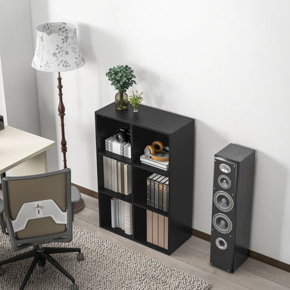 Sasu Wood Black Effect 6 Cube Storage Bookcase