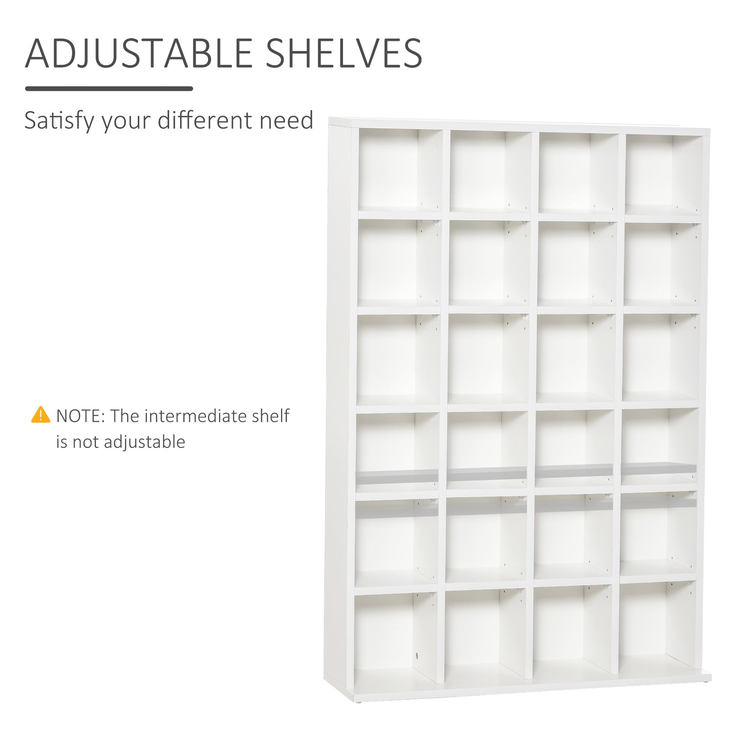 Kerire Wood White Adjustable CD Storage Unit