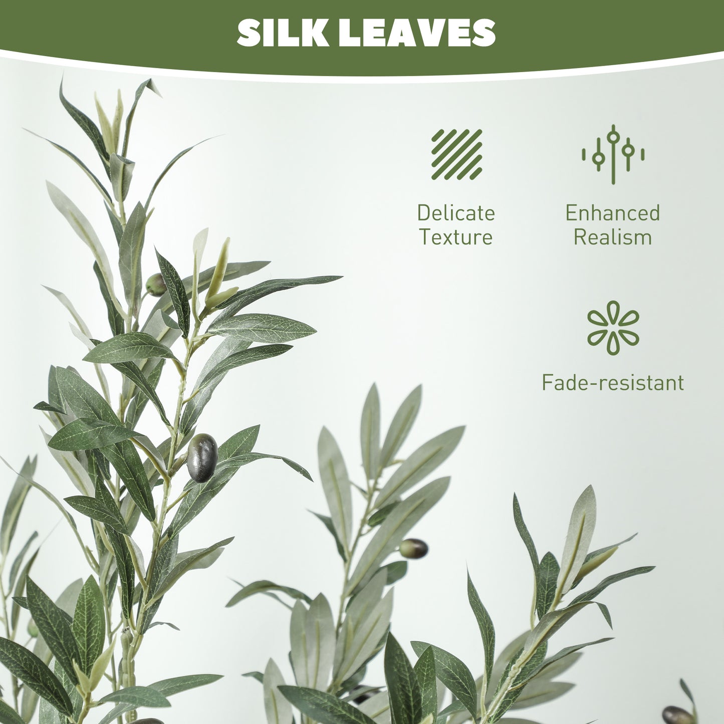 Dokeha Kata Set Of 2 Artificial Olive Style Trees With Silk Leaf Finish