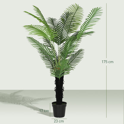 Seta Tall Artificial Areca Palm With Layered Leaf Detail In Pot H8 175cm Green