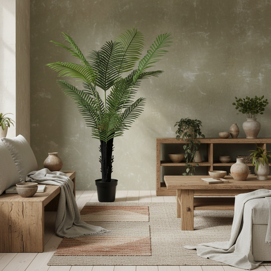 Seta Tall Artificial Areca Palm With Layered Leaf Detail In Pot 175cm Green