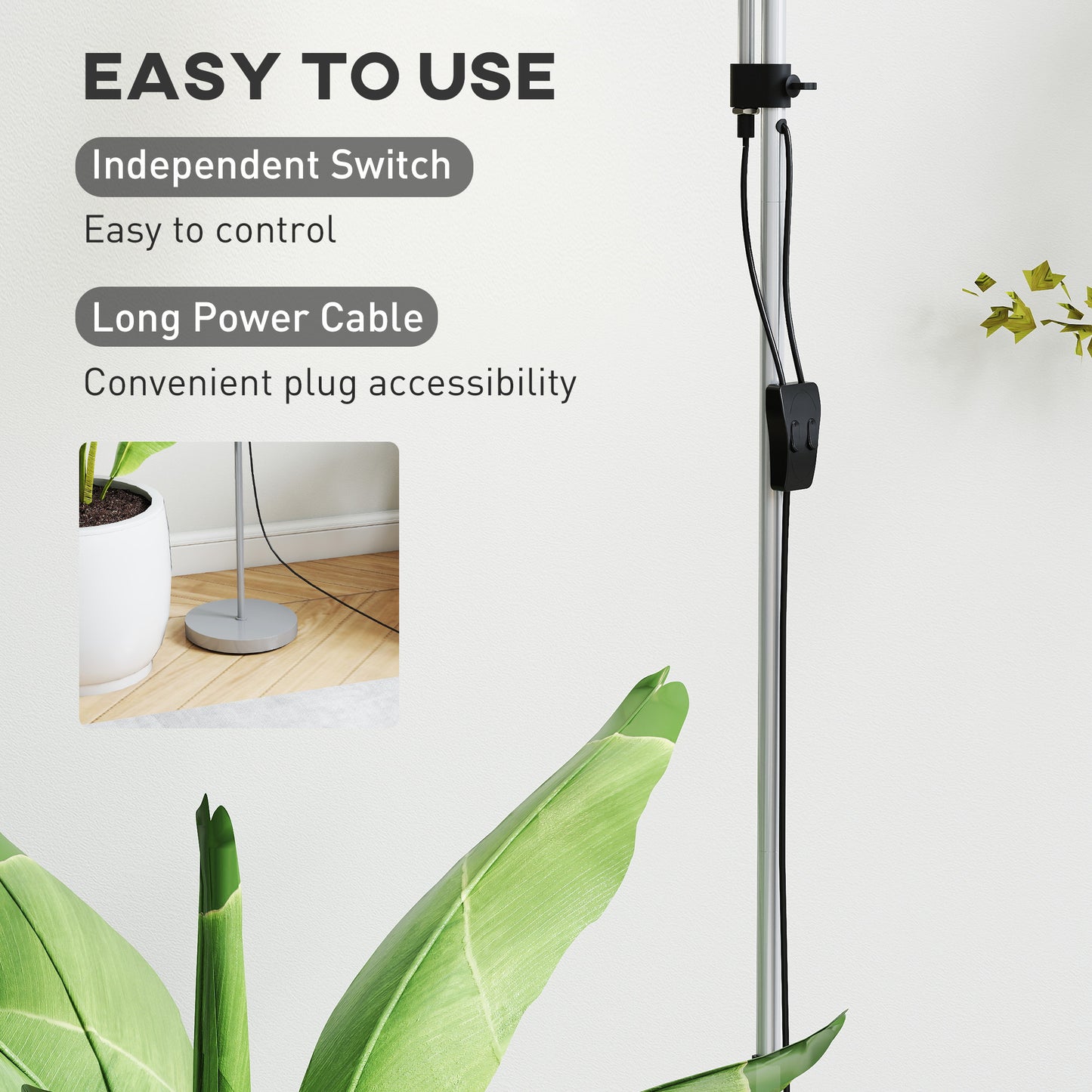 Nokave Metal Silver LED Uplighter Floor Lamp With Adjustable Gooseneck And Colour TemFauxrature