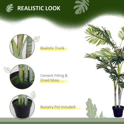 Miveno Set Of 2 Dark Green Artificial Double Ball Topiary Trees In Matching Pots For Interior Spaces