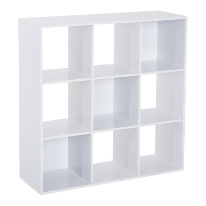 Naleno Wood White 9 Cube Storage Shelving Unit