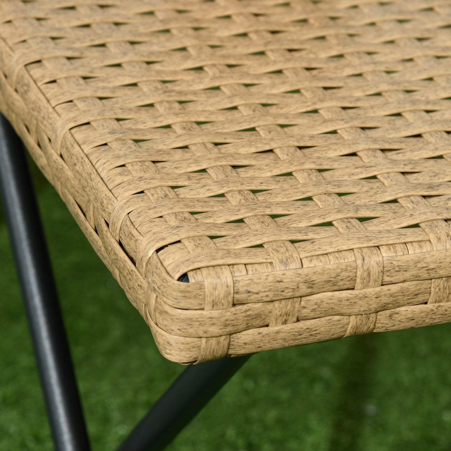 Kenila Natural Rattan Square Folding Garden Bistro Side Table