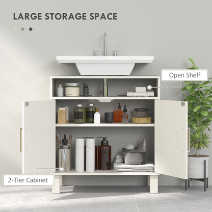 Nenola Cream White Under Sink Storage Cabinet For Basin
