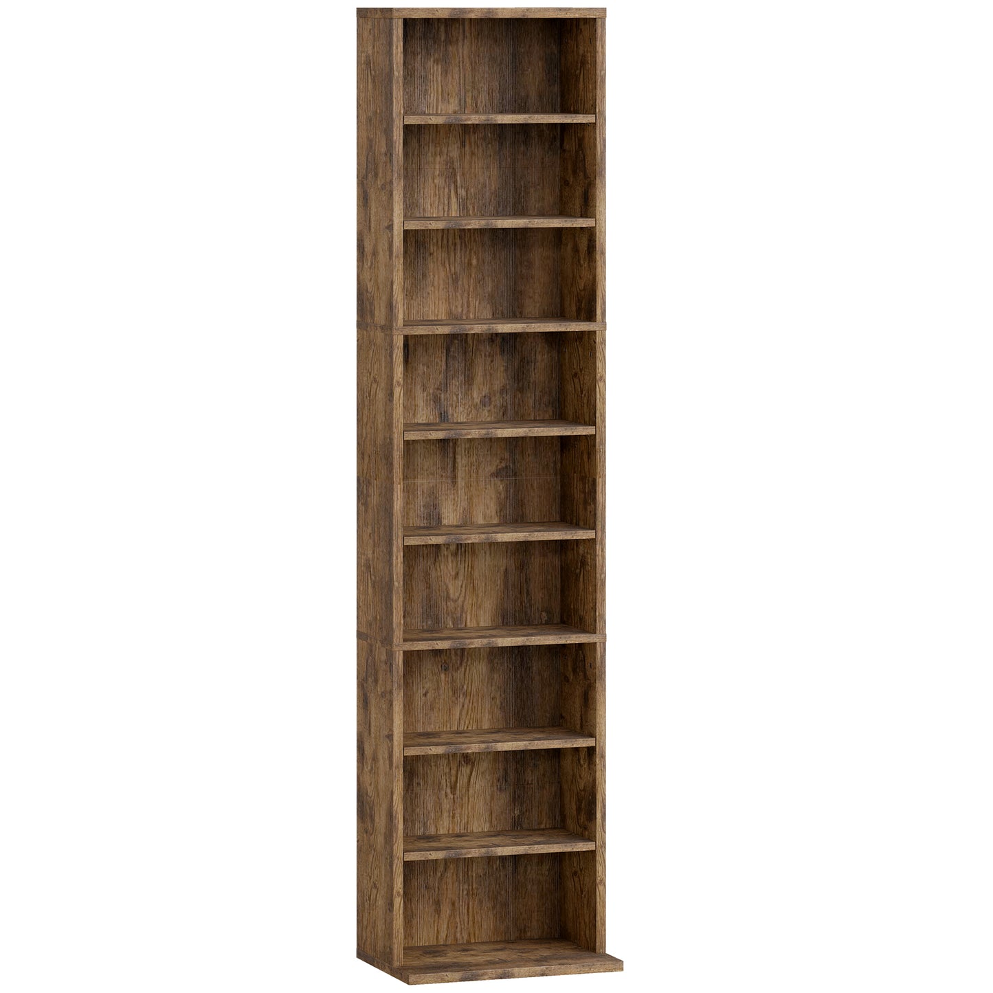 Wooden Rustic Brown Narrow CD Storage Unit With 260 Disc Capacity