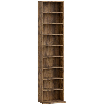 Alste 140cm Wooden Rustic Brown Narrow Bookcase Storage Unit