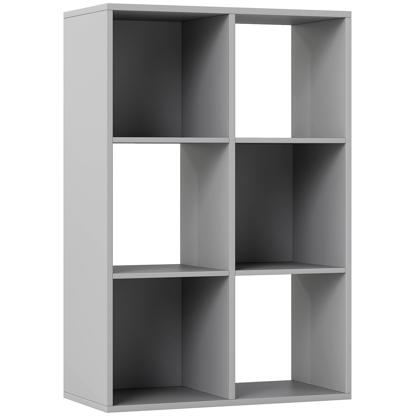 Salusosu Wooden Light Grey 6 Cube Storage Bookcase