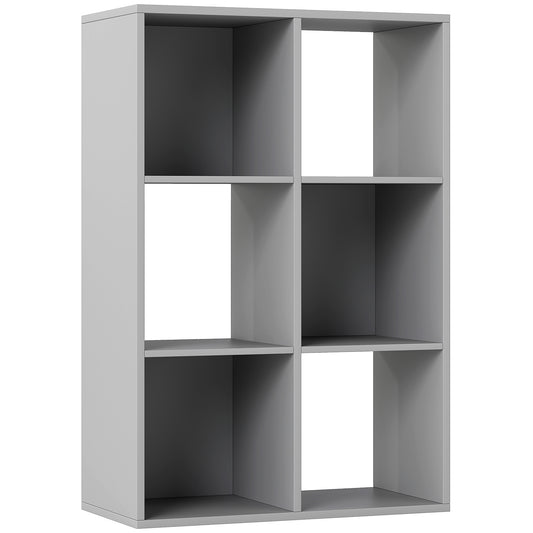 Salu Sosu Wooden Light Grey 6 Cube Storage Bookcase