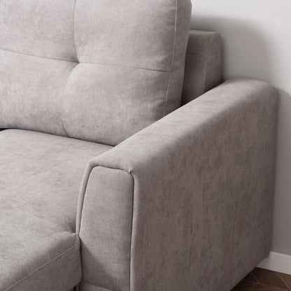 Kaba Fabric Light Grey 3 Seater Sofa Bed With Hidden Storage