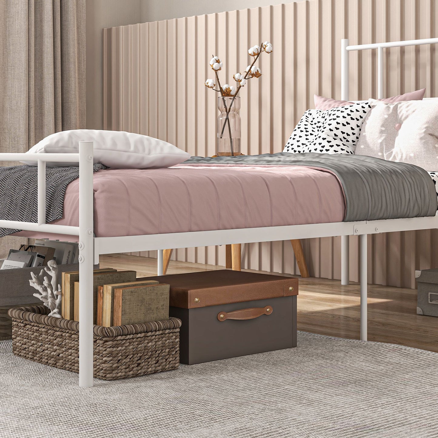 Bamika 3FT Single Metal Bed Frame With Headboard Footboard Strong Slat Base