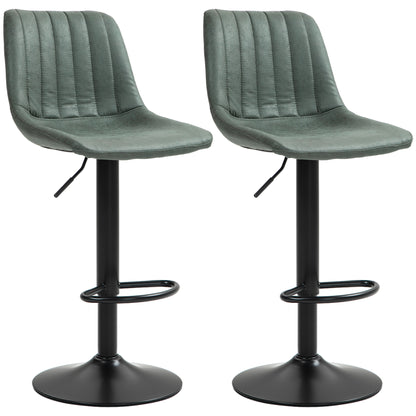 Reli Fabric Green Retro Tub Style Bar Stools Set Of 2 With Padded Seats