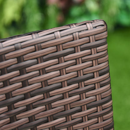 Kesase Set Of 2 Rattan Mixed Brown Garden Dining Chairs With Cushioned Seats