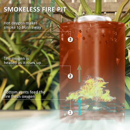 Balatti Small Stainless Steel Terracotta Tabletop Smokeless Fire Pit