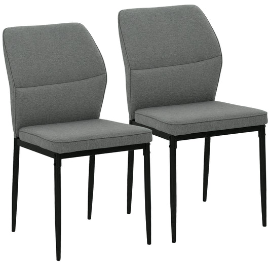 Lavi Moso Velvet Grey Armless Dining Chairs Set Of 2 With Curved Back And Metal Legs