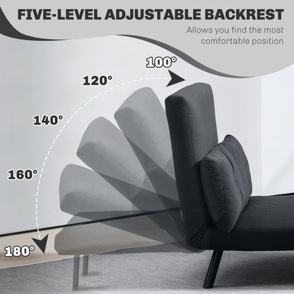 Tarico Black 4 In One Convertible Double Sofa Bed With Cushions