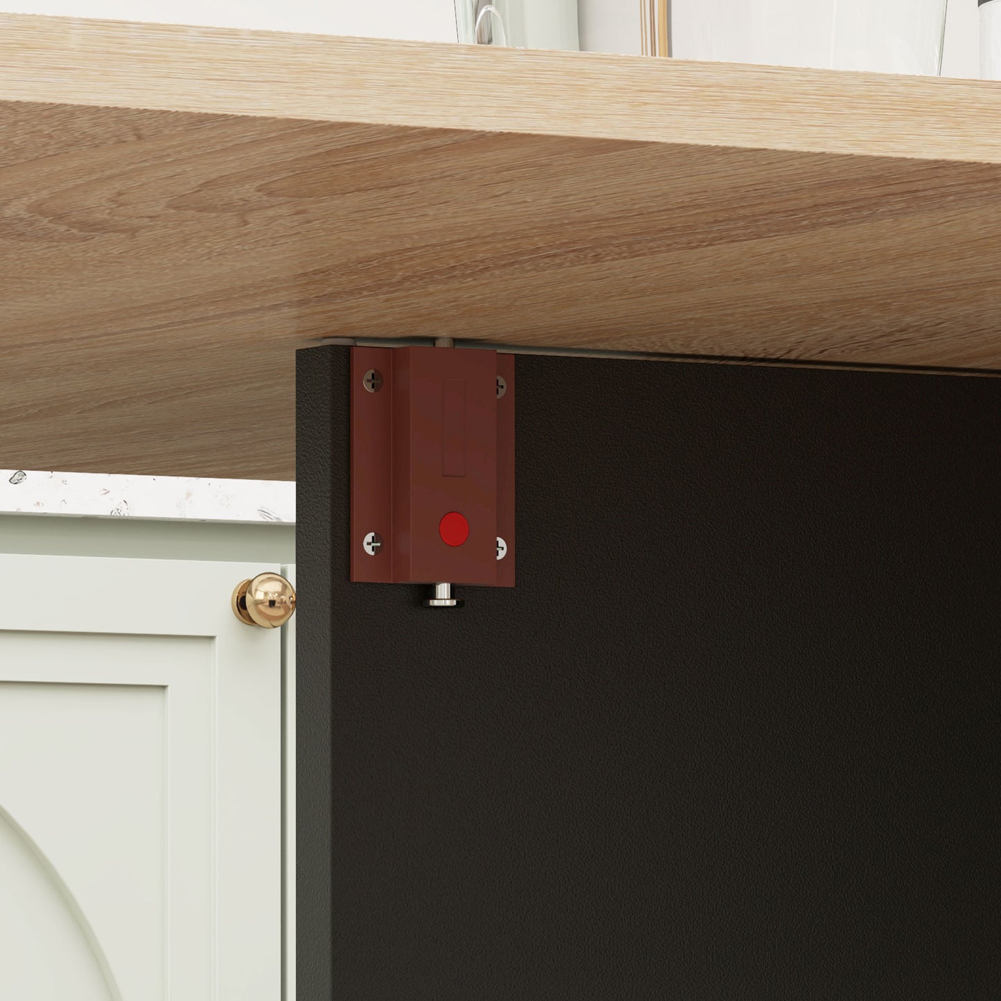 Toelka Wooden Oak And Black Ex10dable Drop Leaf Dining Table With Shelves And Castors