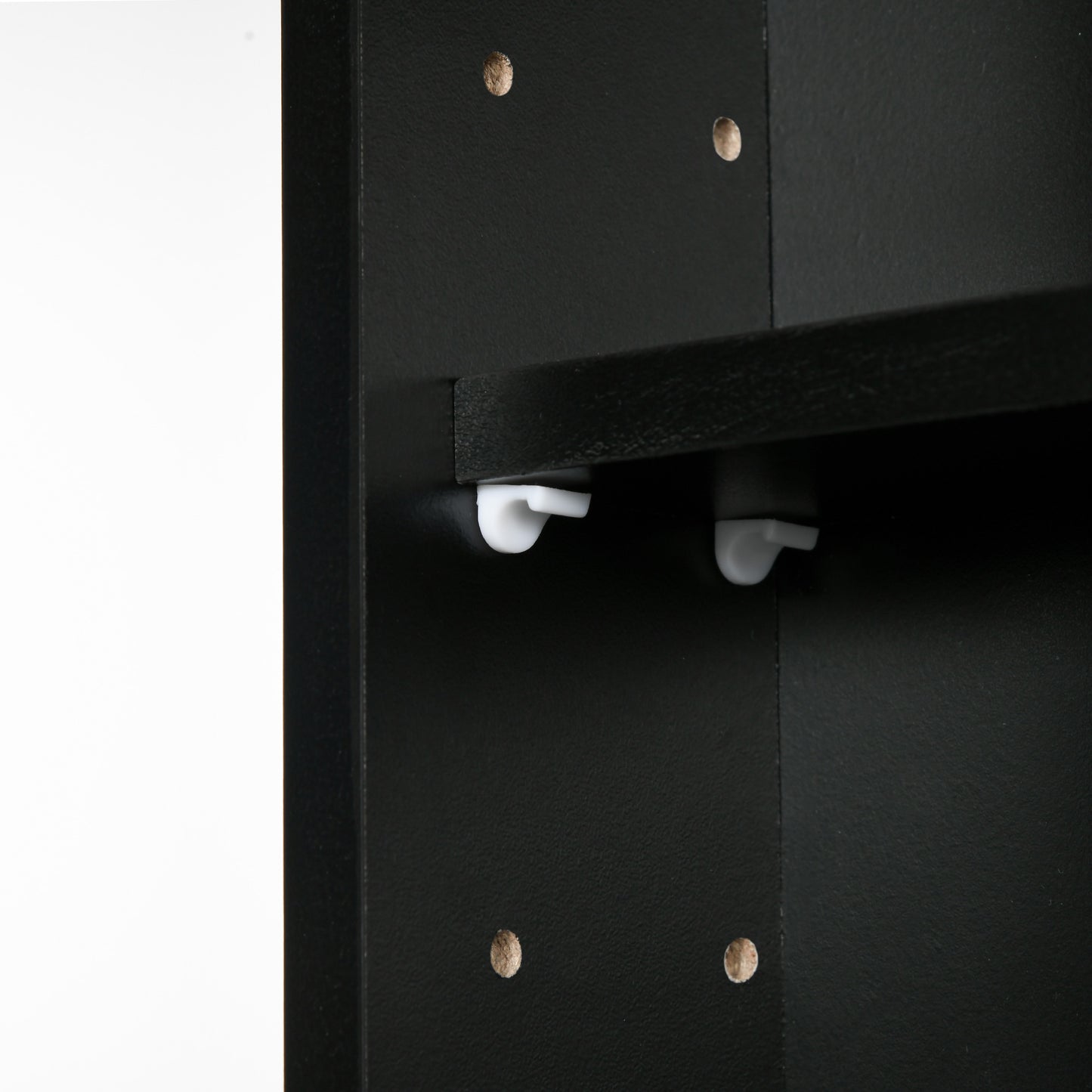 Velura Wood And Glass Black 5 Tier Wall Display Cabinet With Adjustable Shelves 60 x 80 cm