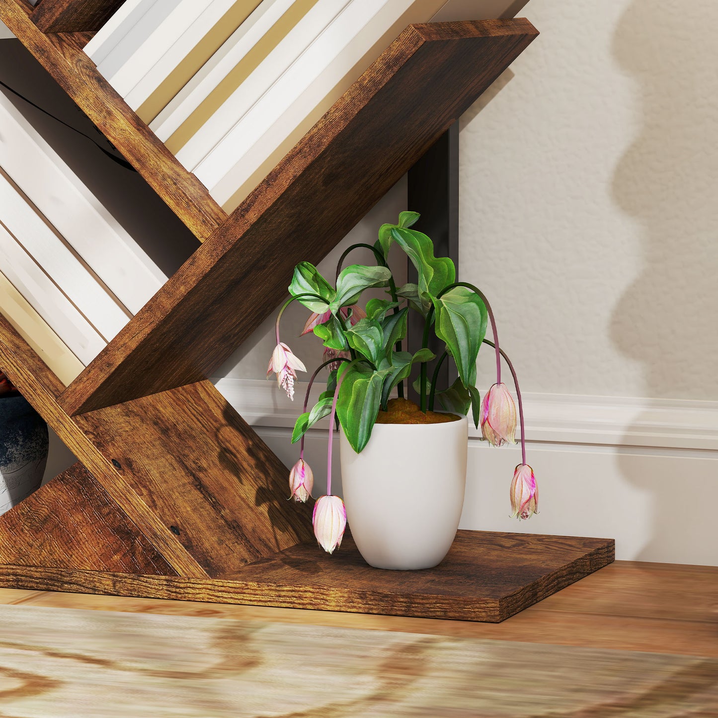 Modo Wood Wood Effect 6 Section Tree Style Bookcase