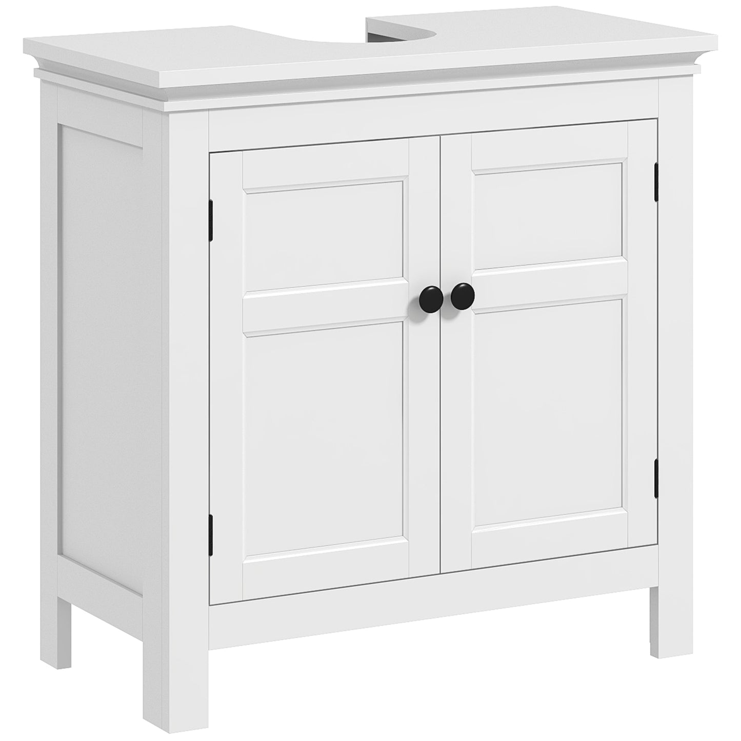 Maelna Compact Bathroom Storage Cabinet With U Cut Out White 15x20cm