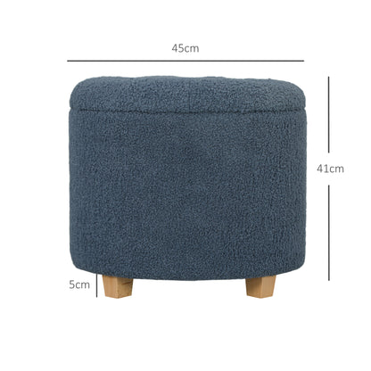 Ramazi Teddy Fleece Blue Storage Ottoman
