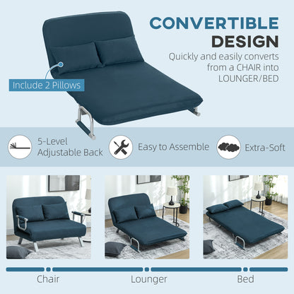 Keha Fabric Navy Blue 2 Seater Click Clack Sofa Bed